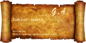 Gabler Anett névjegykártya